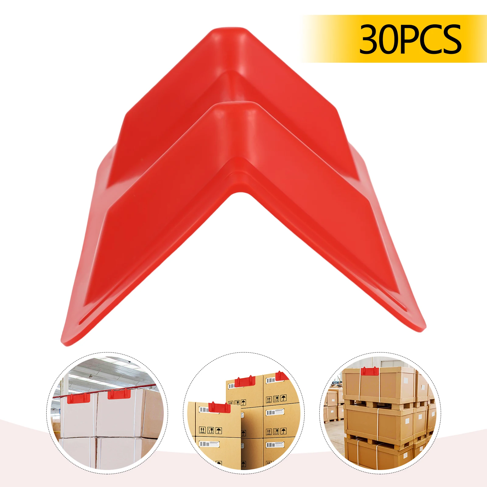30-Pack Red PP V Shaped Corner Edge Protector 10"X4" Flatbed Tow Truck Trailer