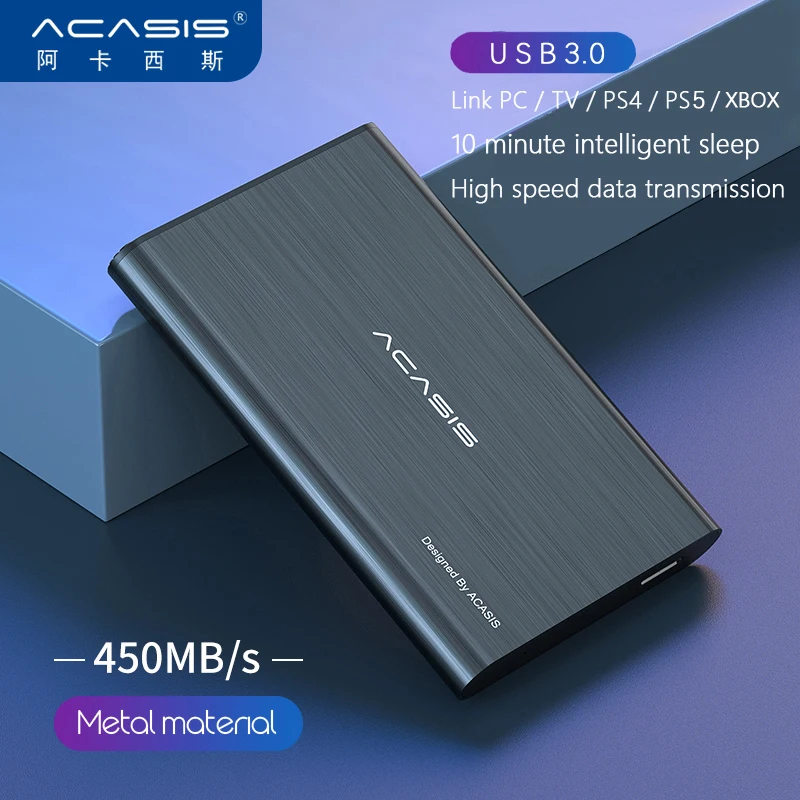 

ACASIS ''2TB 1TB 500GB Super External Hard Drive Disk USB3.0 HDD Storage For PC, Mac,Tablet, Xbox, PS4 ,PS5 ,TV box4 Color HD