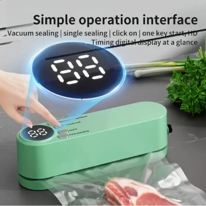 ماكينة تفريغ الطعام المحمولة للحوم والخضروات والوجبات الخفيفة |   خالية من مادة BPA، تصميم مدمج |   أجهزة المطبخ الموفرة للمساحة للنضارة