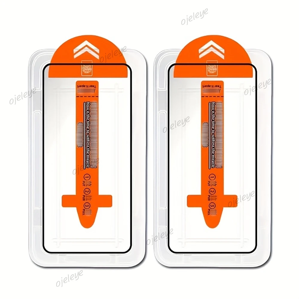 Displayschutzfolie für iPhone 17 16e 16 15 14 11 13 12 18 17 Pro Max 8 Plus Air XR XS X Gehärtetes Glas mit Auto-Ausrichtungs-Installationshilfe – Detail 6
