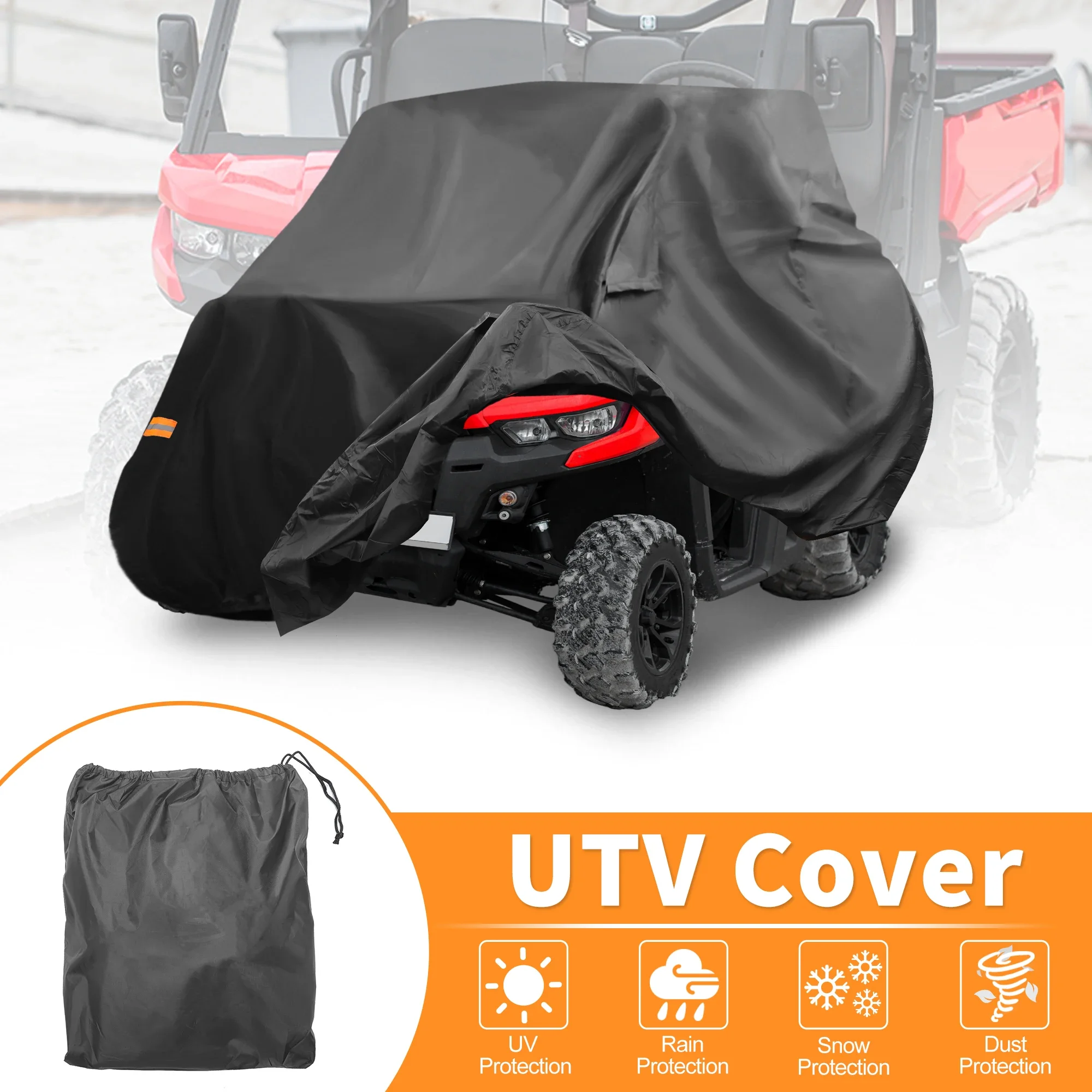 

UTV Cover for Can-am Defender MAX Waterproof Side by Side Cover Outdoor Storage Protection 210D-PU 256*110*120cm