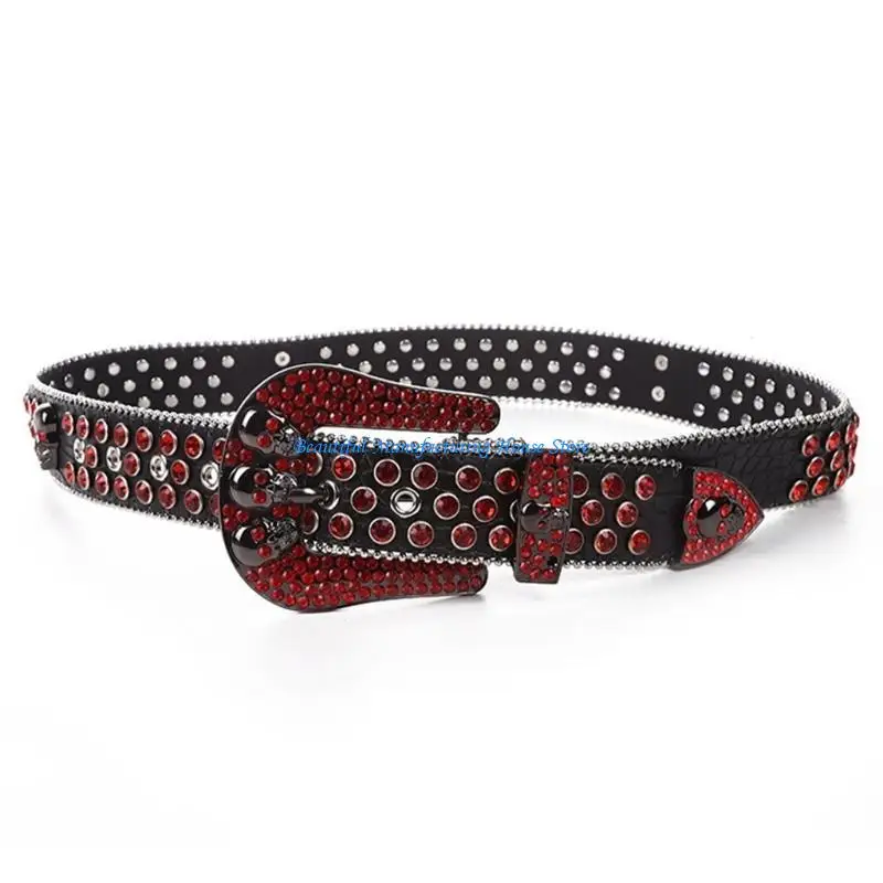 

E56A Пояс со стразами и шипами, платье, блестящий пояс со стразами, женский джинсовый пояс