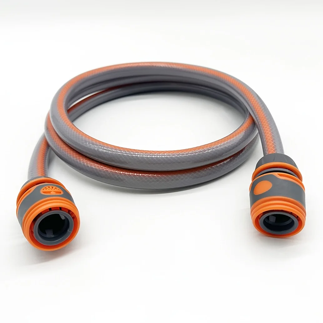 2m/6.56ft Quick Connect Garden Hose - 1/2 Inch Extension with Shower Nozzle for Watering, Pet & Car Washing
