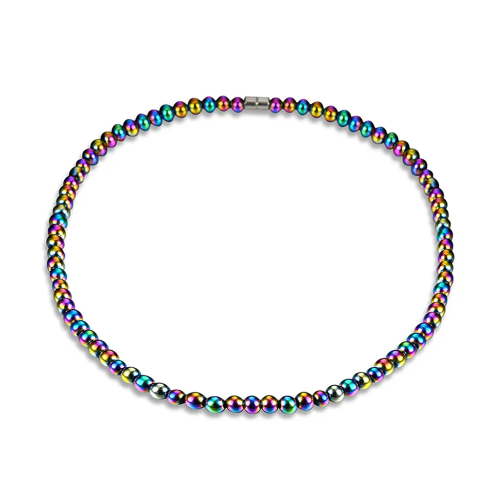 

1Pcs Magnet Necklace Unisex Beaded Stylish Therapy Necklace Pain Relief Decorative Magnetic Stone Jewelry for Men Women Travel