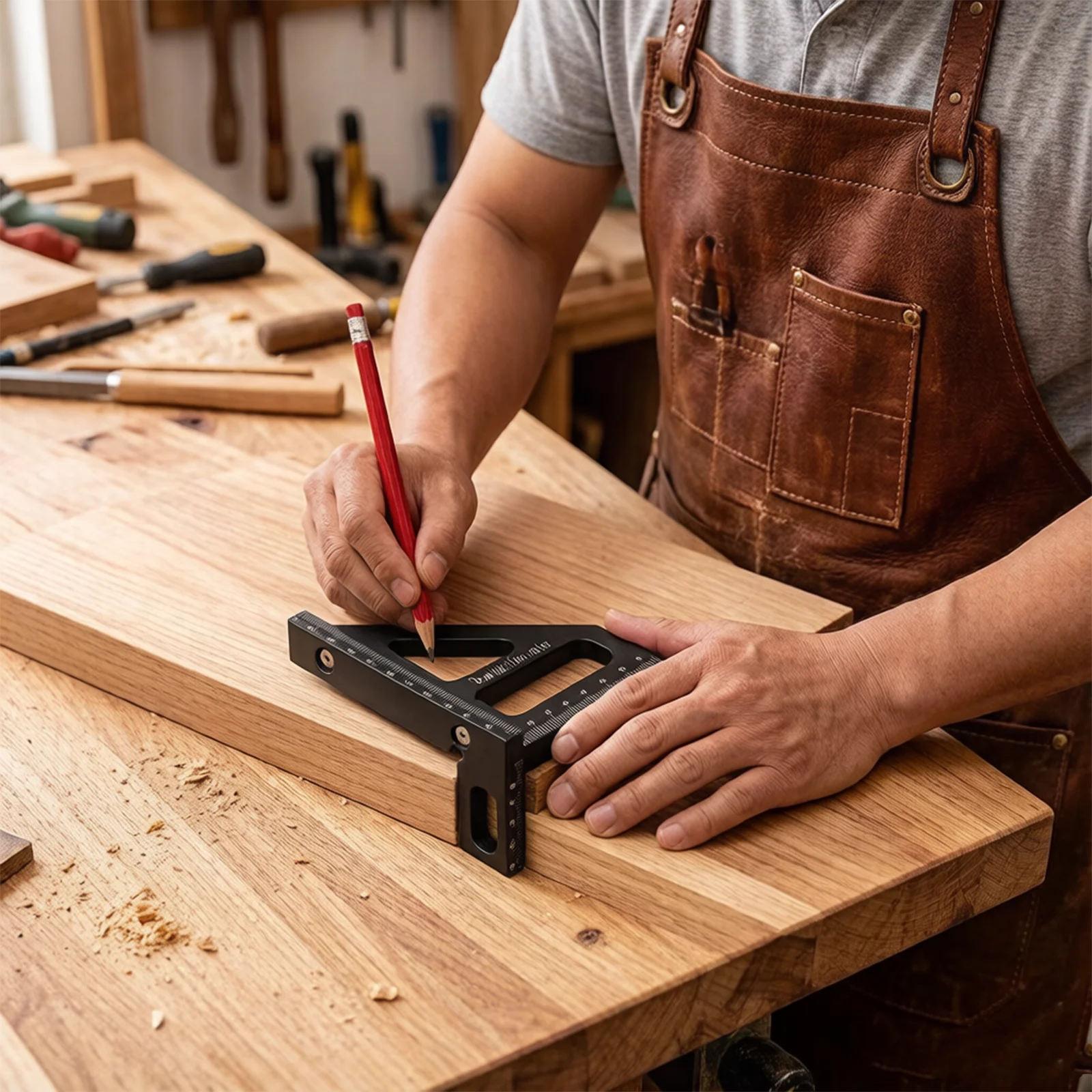 

Multi-Angle Measuring Ruler, 45/90 Degree Precision Angle Ruler with Scale, Drawing Line Tool for Woodworking, DIY Projects