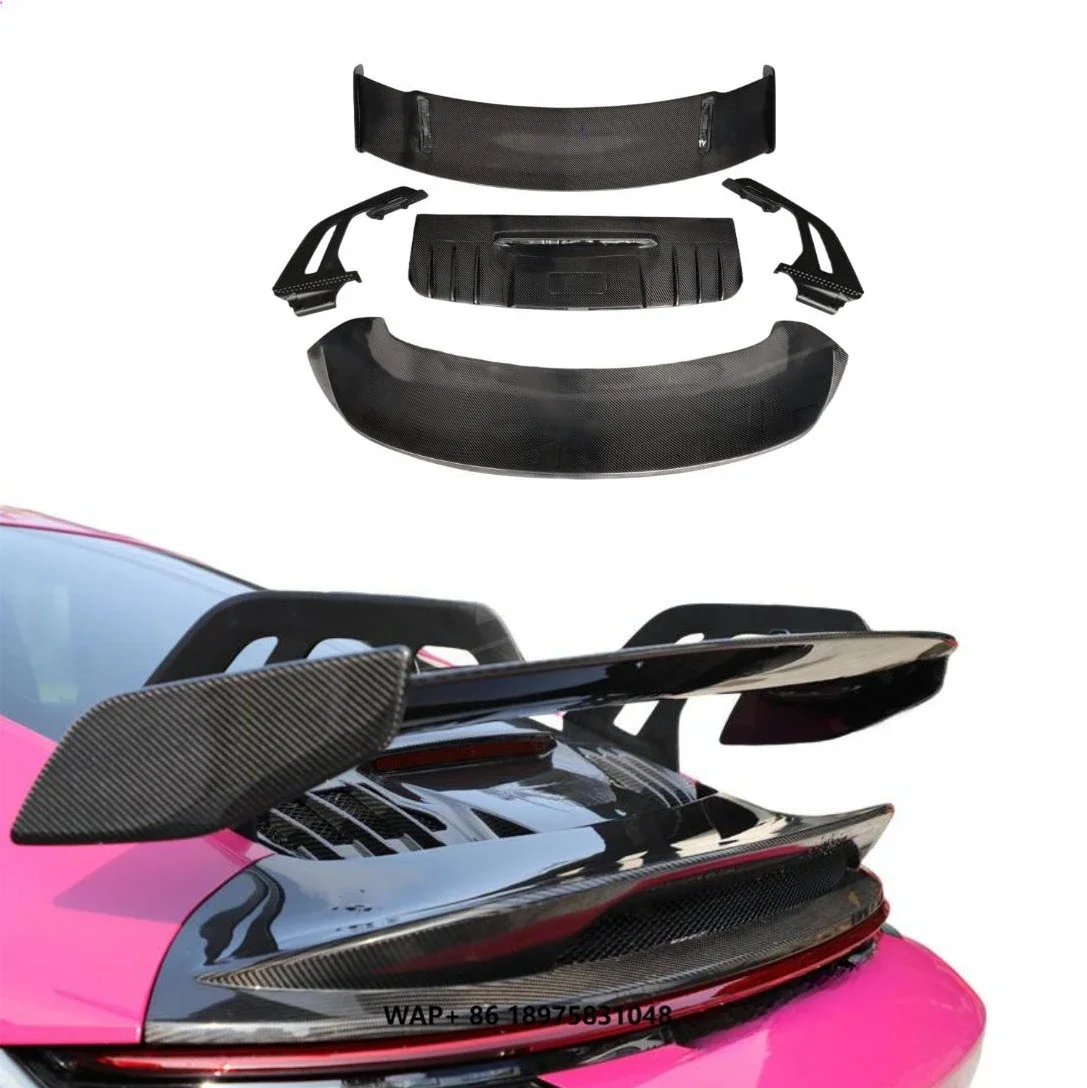 

For 911 992 GT3 Style Dry Carbon Fiber Rear Wing Spoiler Easy Replacement Tail Trunk Boot Lip Body Kits