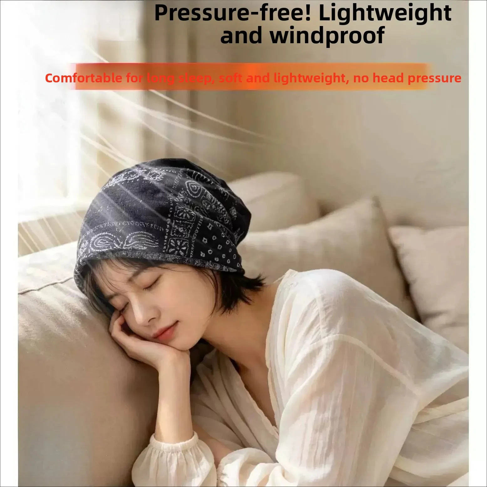 Chemotherapy Post-Loss Women's Thin Beanie Cap Breathable Head Wrap Hat for Surgery Hair Loss Autumn Season Lightweight