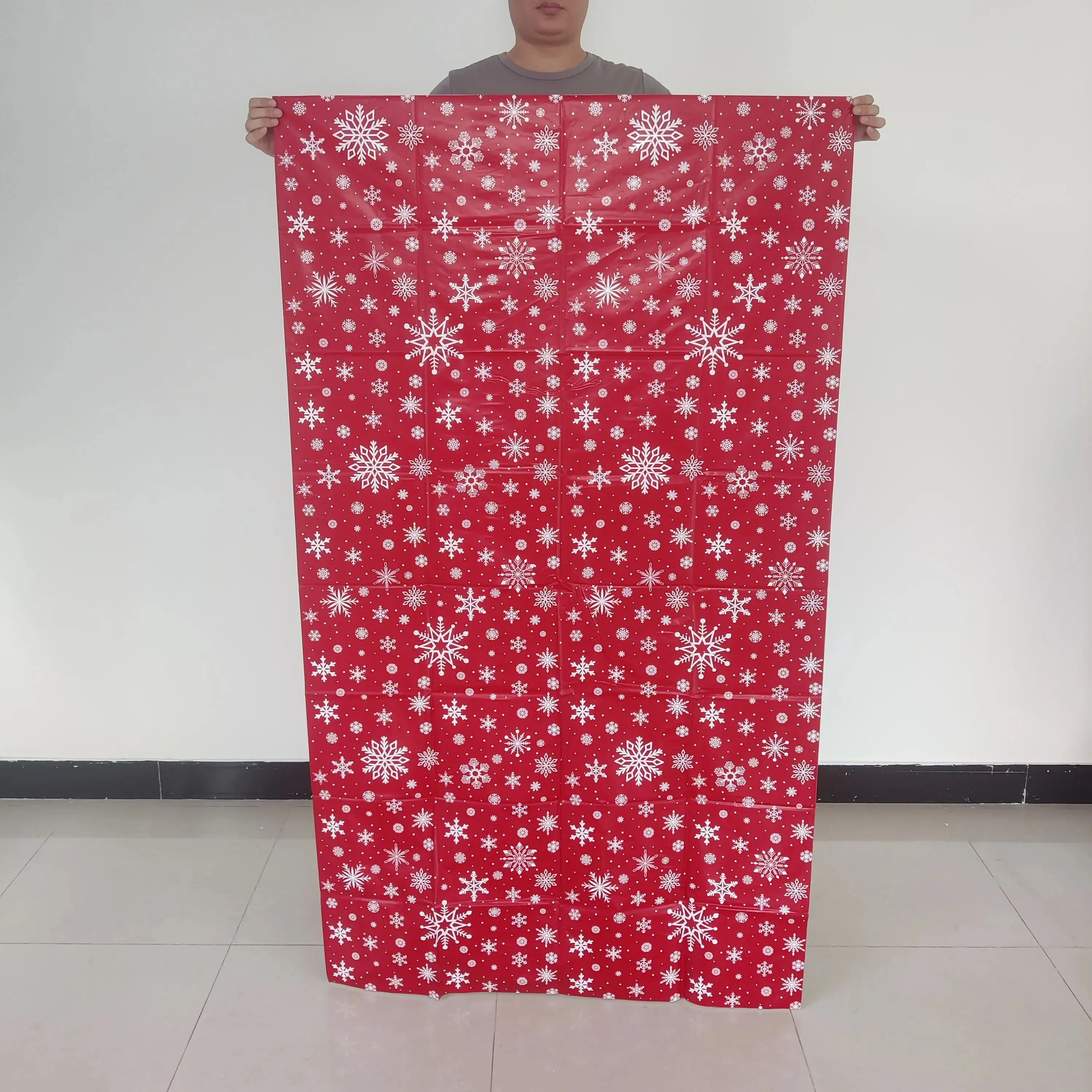 101x178 سنتيمتر كبيرة العملاق حقيبة عيد الميلاد سانتا كلوز ضخمة هدية حقيبة التخزين ندفة الثلج الأحمر البلاستيك شجرة عيد الميلاد بالون حقيبة النقل