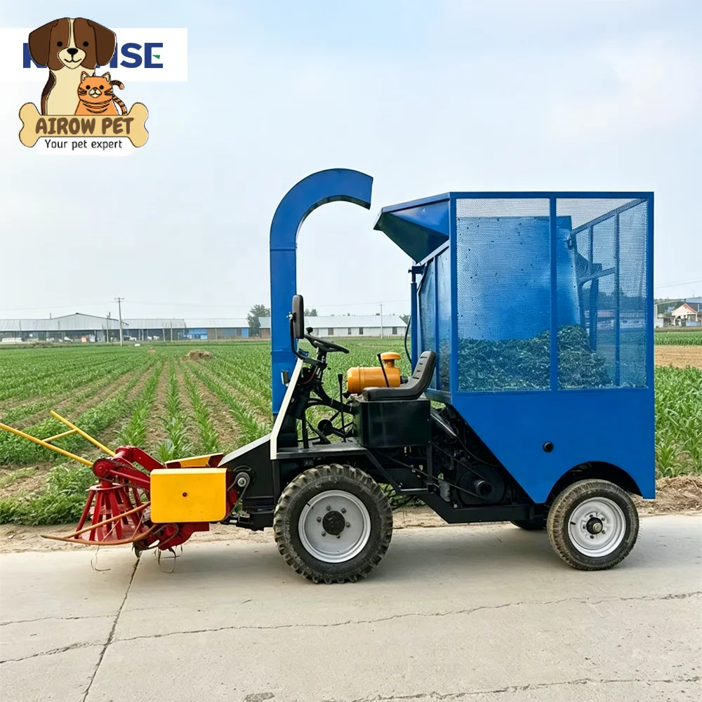 AIROW Self Propelled Forage Harvester With Collector 60 to 80 HP Diesel for Napier Grass Corn Silage and Feed Collection