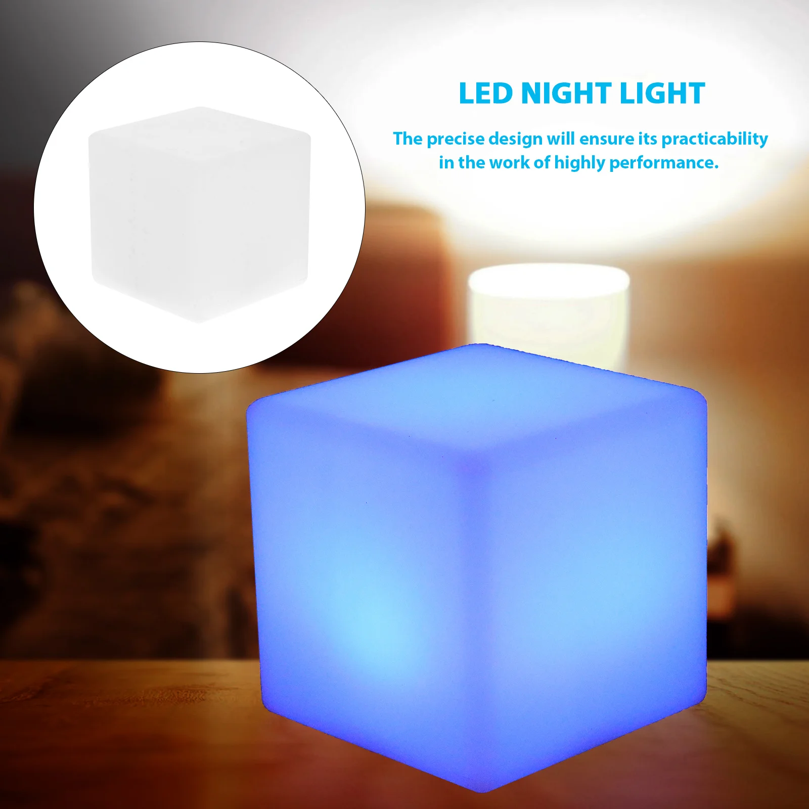 Veilleuse Cube Led changeante, éclairage doux, sans fil, économie d'énergie, conception Durable pour chambre à coucher
