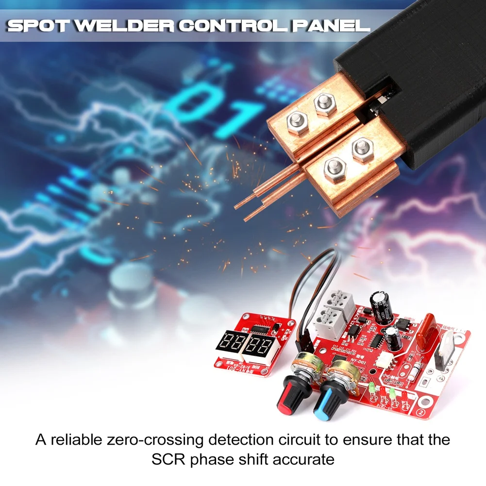 Spot Welding Machine 9V 40A Current Adjustable DIY Controller Panel Time and Current Control Function 220V