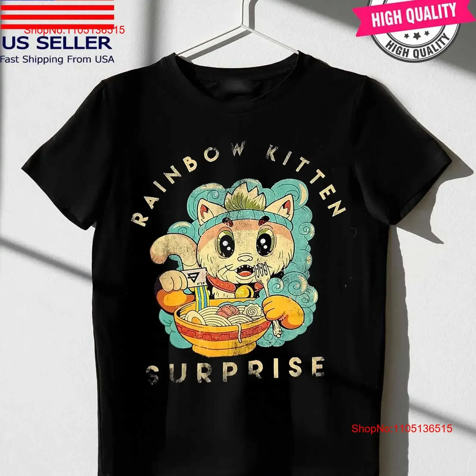 Rainbow Kitten Surprise Band Cat Cute T Shirt Black S 5XL 1G0256 vintage Washed Comfortable Soft fashion Slightly graphic