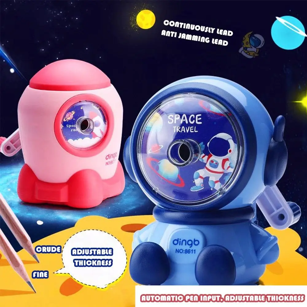 

Funny Hand-cranked Astronaut Pencil Sharpener Creative Manual Students Stationery Cartoon Office Supplies