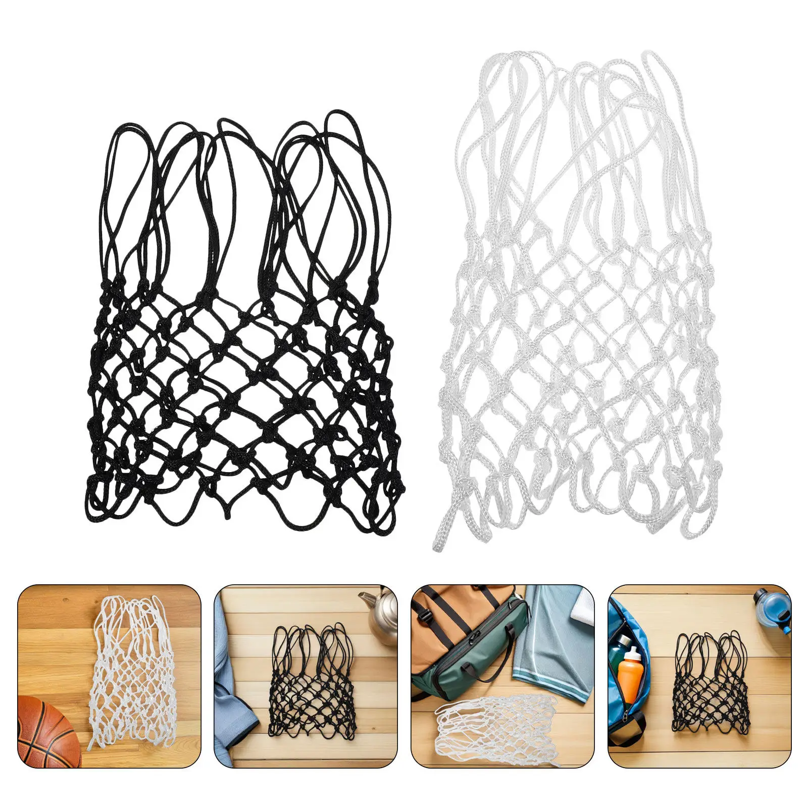 

2 шт. уличных баскетбольных сеток из прочного нейлона, всепогодные, быстросъемные, стандартные, с 12 петлями, для баскетбольных кольцев