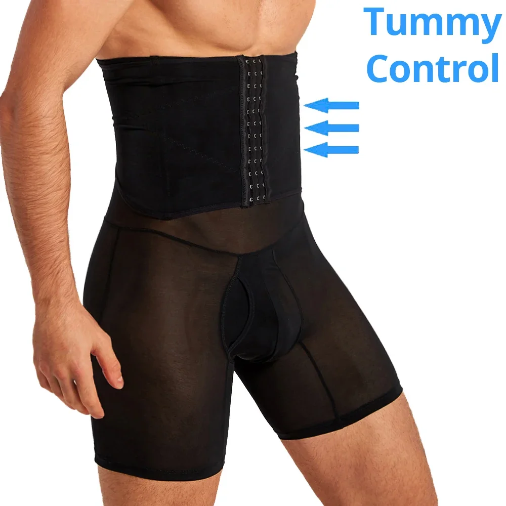 CXZD Men‘s Body Shaper Abdomen Reducer Slimming Shorts Waist Trainer Fat Burning Pants Male Shapewear Fitness Leggings Thigh