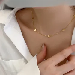 2023 Stainless Steel Necklace for Women Gold Color Mini Star Choker Dainty Clavicle Chain Woman Waterproof Jewelry Not Faded