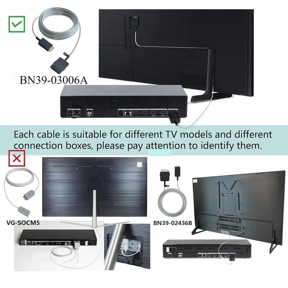 5 м один невидимый соединительный кабель BN39-03006A для Samsung 4K Ultra HD Smart LED Frame TV box QN55LS03AAGXZD, QN43LS03AAF16ft