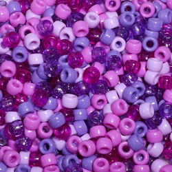 500pcs Purple Mix Pony Beads Kandi Beads 9x6mm Large Hole 4mm Acrylic Loose Beads for Jewelry Making Diy Beaded Accessories