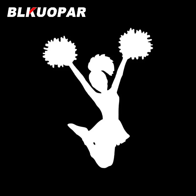 BLKUOPAR Cheerleader Cheer Woman Car Stickers Sunscreen Die Cut Decal Creative Personality Caravan Bumper Car Door Protector