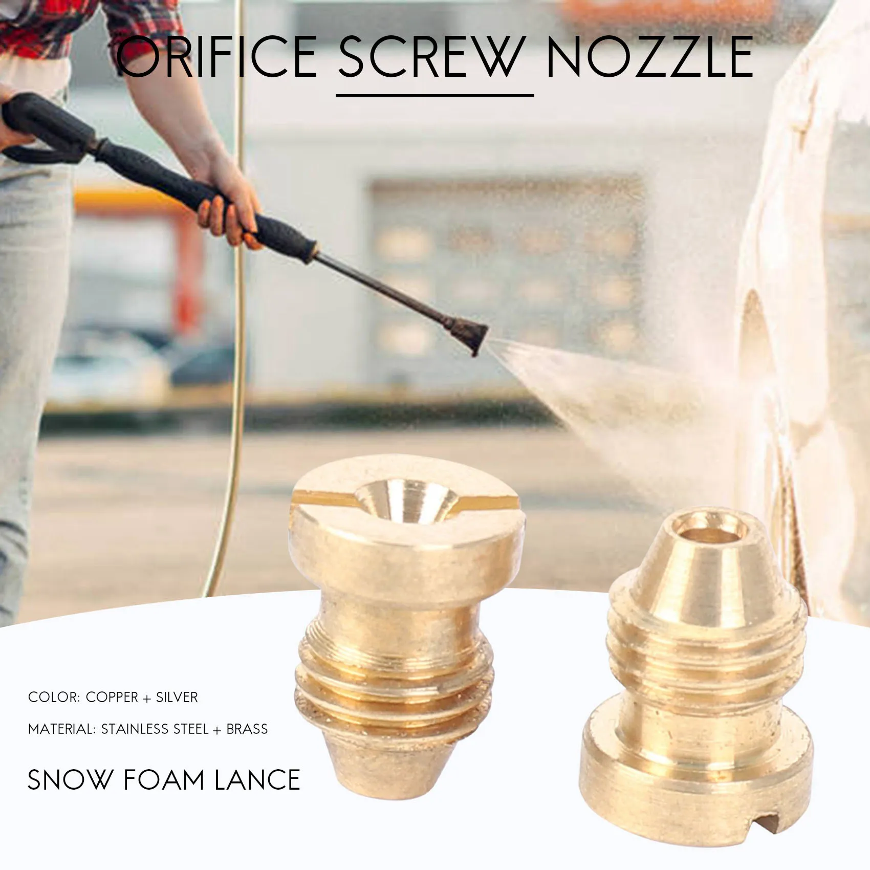 Foam Cannon Orifice Tips Nozzle For Snow Foam Lance 3000 Psi 1.10Mm Orifice Screw Nozzle Tip With Mesh Filter