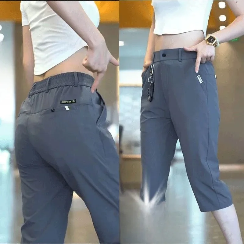 

Мужские летние брюки из ледяного шелка, прямые, тонкие, быстросохнущие, свободного кроя, повседневные, городской стиль, цвет