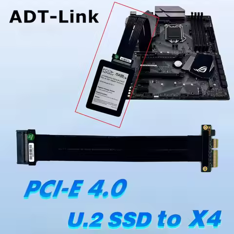 ADT U.2 Interface U.2 to PCI-E 4.0 x4 SFF-8639 NVMe Pcie SSD Extension Adapter Cable PCIe PCI-E 4x 4.0 Riser for U.2 U2 NVMe SSD