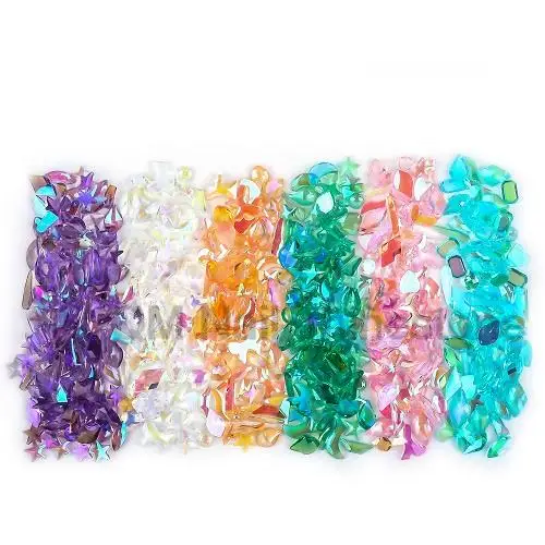 Boutique 200pcs/pack Resin Fancy Different shapes RhinestoneDIY Nail Art Jewelry Accessories No deformation no fading