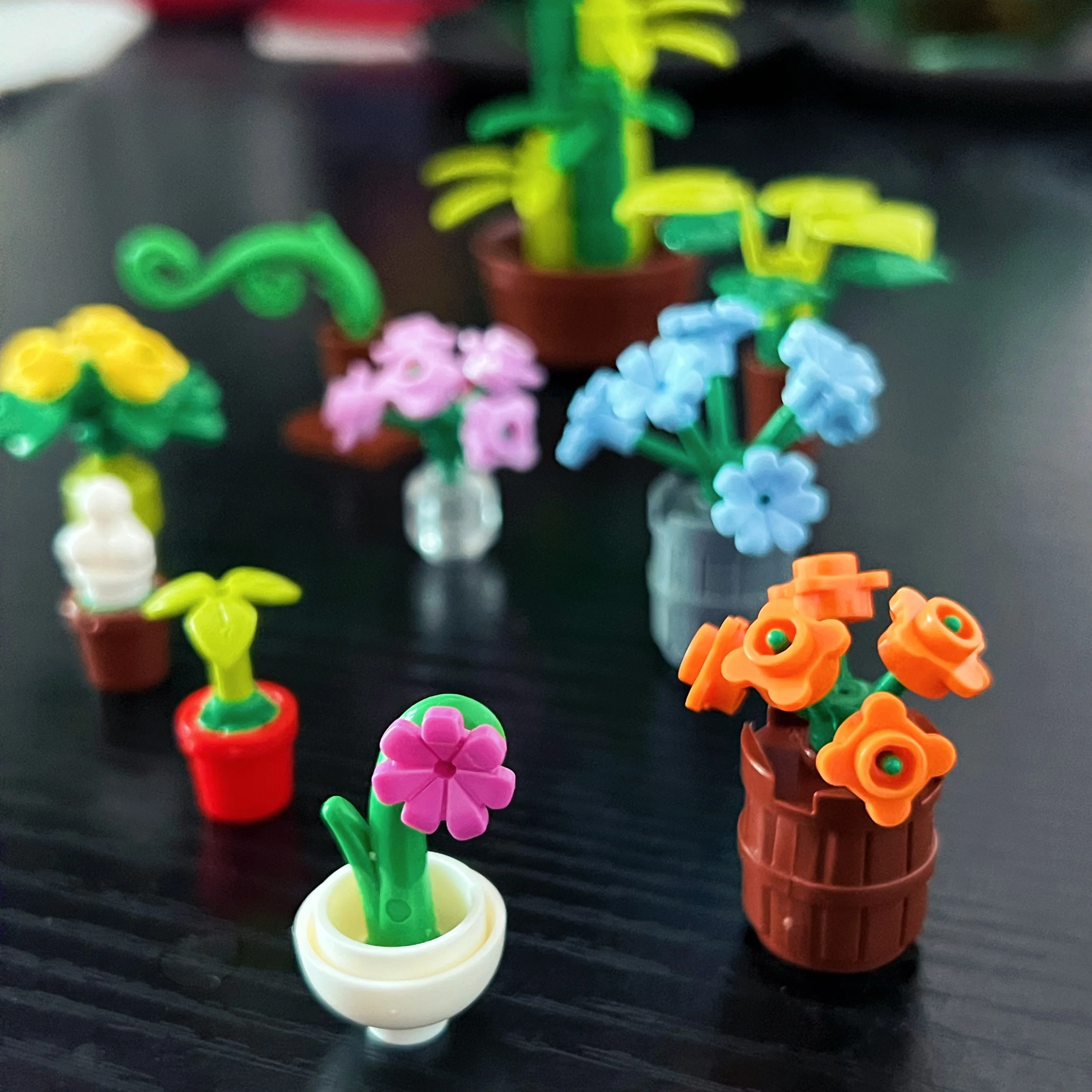 MOC Kleine Topfpflanzen Bausteine Spielzeug Kreative Blume Pädagogisches Spielzeug für Kinder Geburtstag Geschenke DIY Spielzeug Ziegel