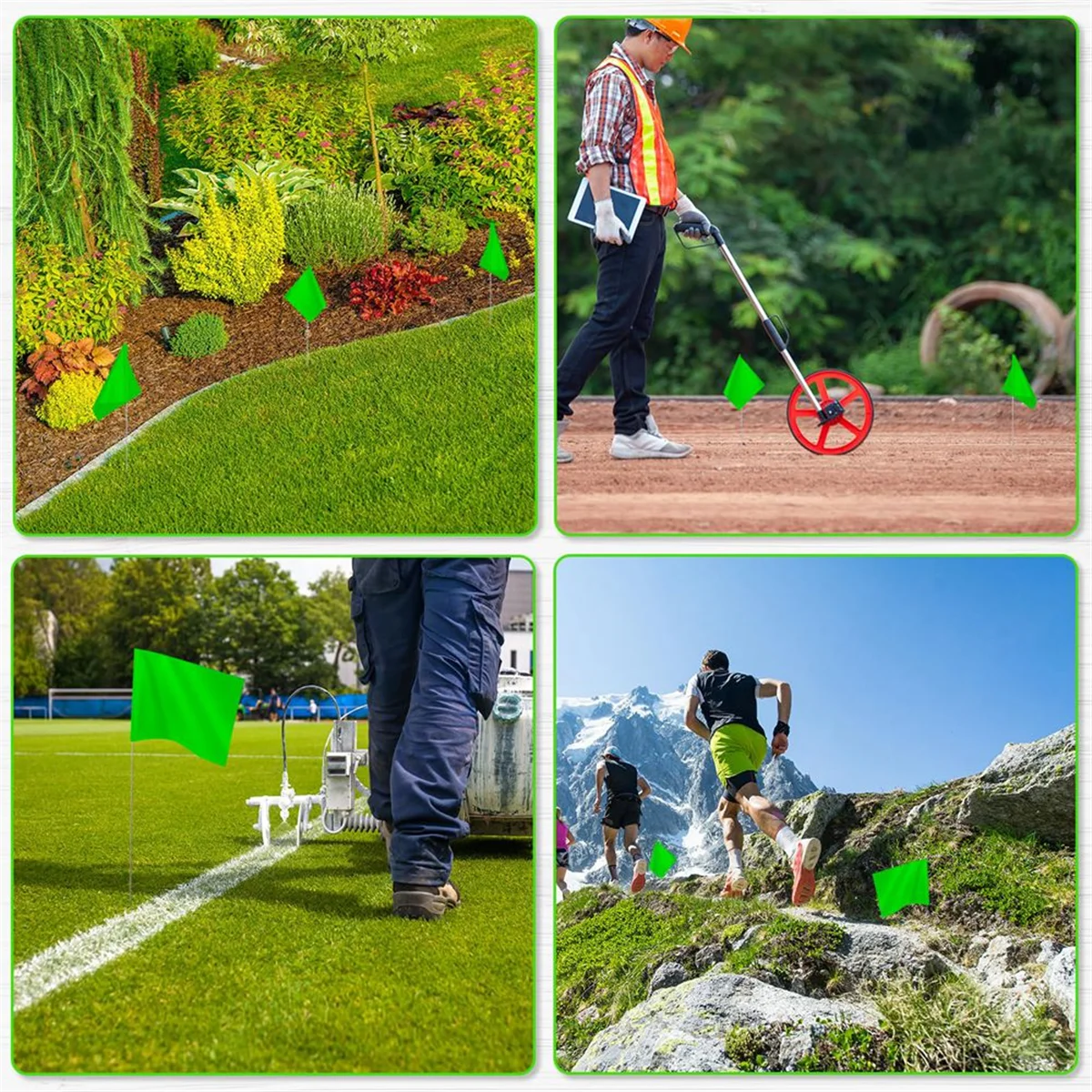 

A99U Marking Flags Marker Flags for Lawn 30 Pack, PVC Small Flags,Marking Flags Lawn Flags, Garden Flags,Survey Flags,Green