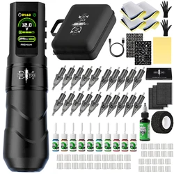 MASS Tattoo Pen Kit High-Quality Wireless Tattoo Machine Set Rotary Tattoo Pen For Body Art Permanent Makeup Tattoo Supplie