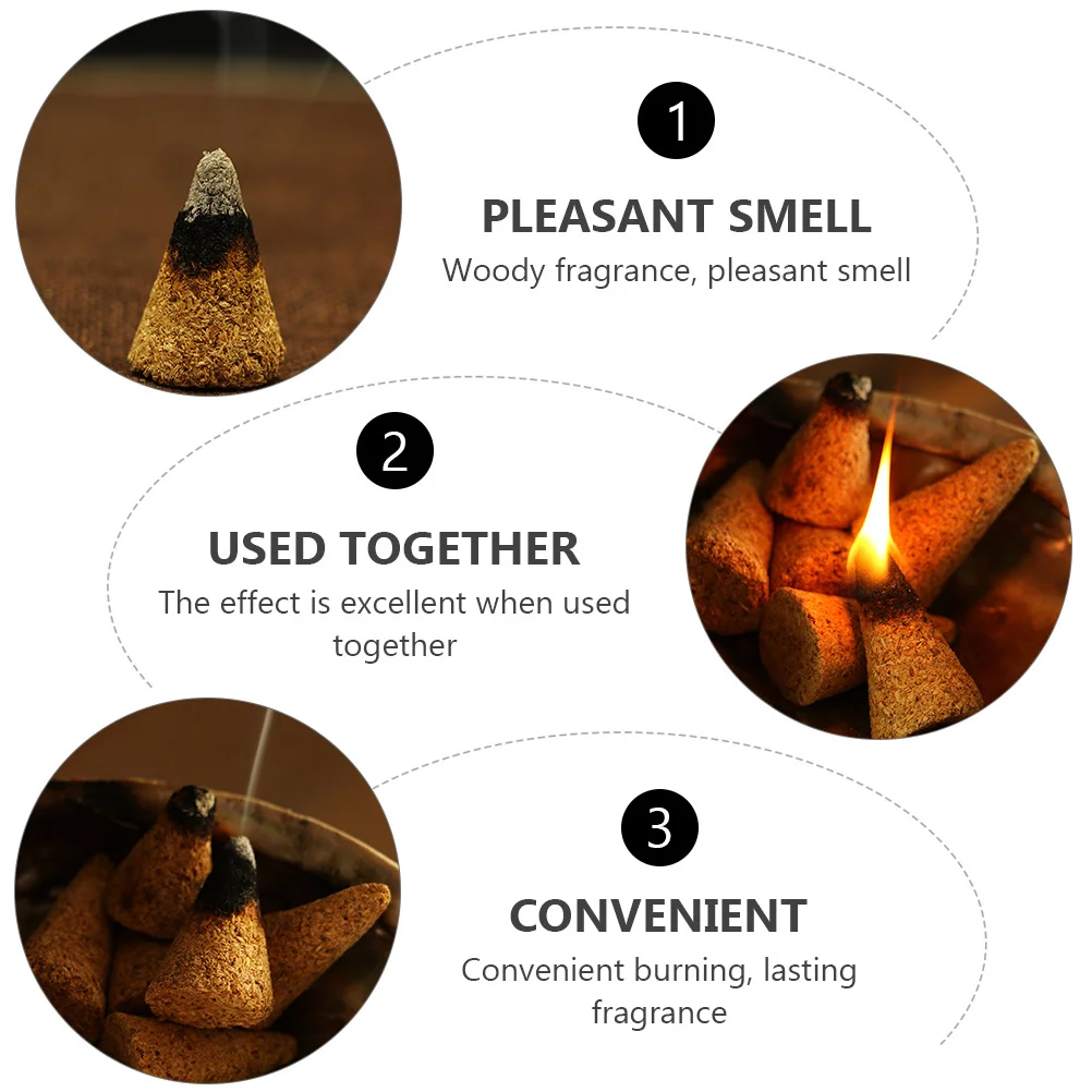

6Pcs Incense Cones Tower Shape Natural Aromatherapy Woody Fragrance for Home Office Meditation Yoga Rituals Long-Lasting Scent