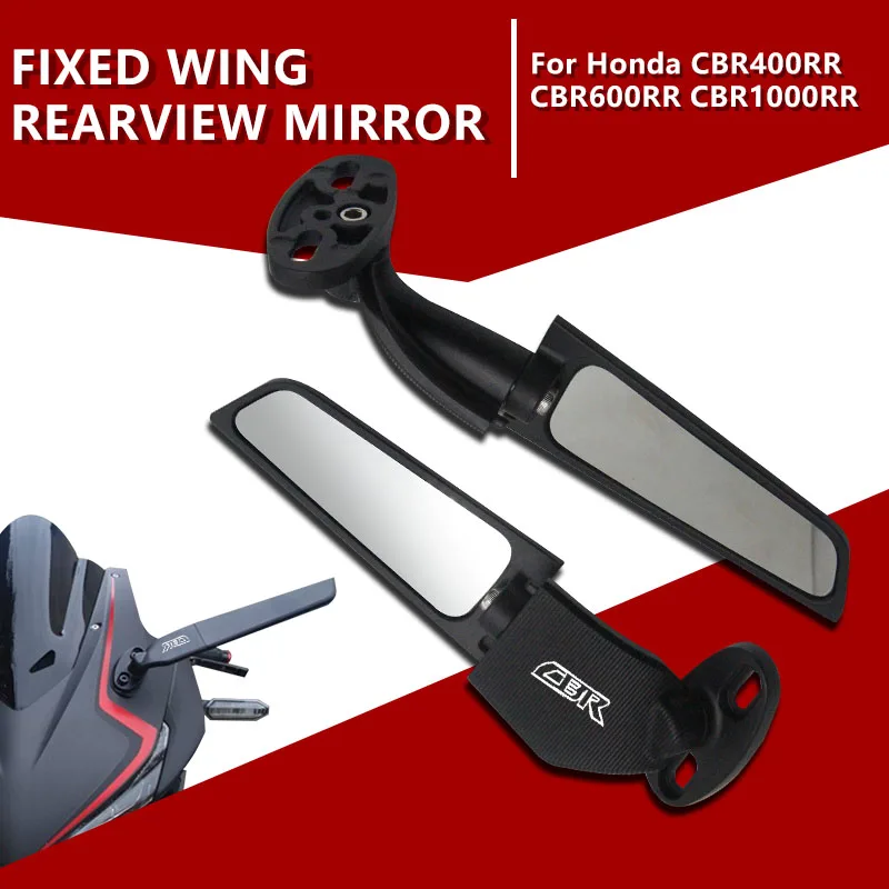 

2Pcs/Pair Motorcycle Rearview Mirror for Honda CBR400RR CBR600RR CBR1000RR CBR954RR Modified Wind Wing Adjustable 360° Swivel