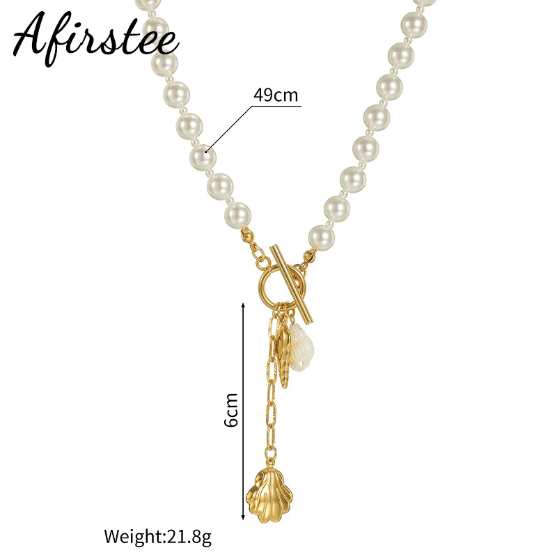 

Afirstee Bohemia Style Necklace Stainless Steel Marine Life Choker For Women Girls Beach Style Vacation Jewelry