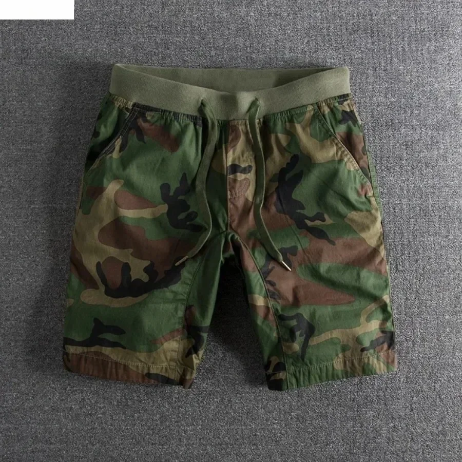 

Summer High Quality Camouflage Shorts Men Casual Shorts Fashion Elastic Waist Comfort Loose Personalized Sweatpants for Men