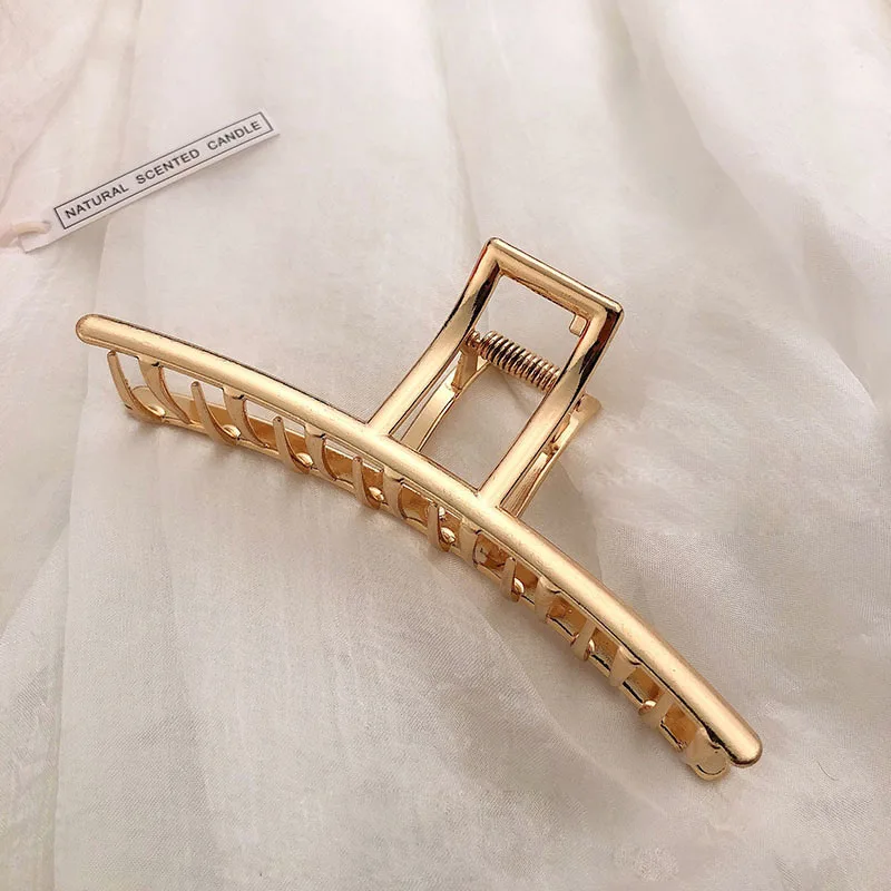 Neue Elegante Gold- und Silber-Haarspangen mit Geometrischem Hohlmuster, Metall-Haarklammer, Haarband, Krabben-Haarclips, Modische Haaraccessoires für Damen – Detail 16