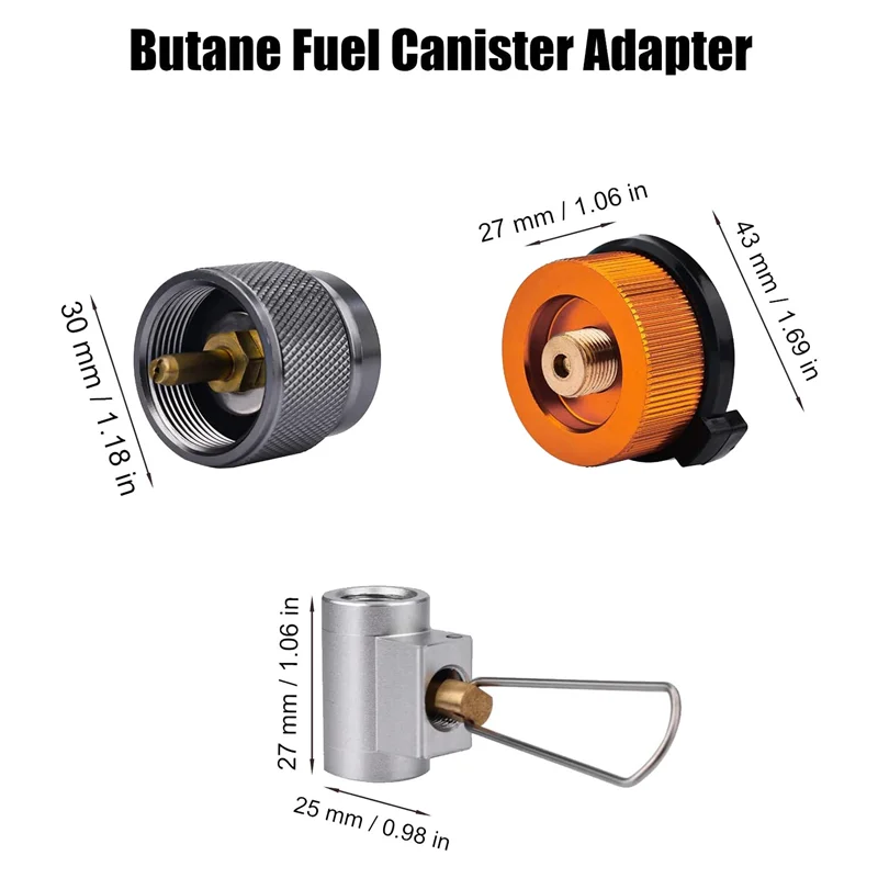 Butane Canister Refill Adapter Set,Butane Canister Converter and Gas Refill Adapter for Camping Stove Backpacking Picnic