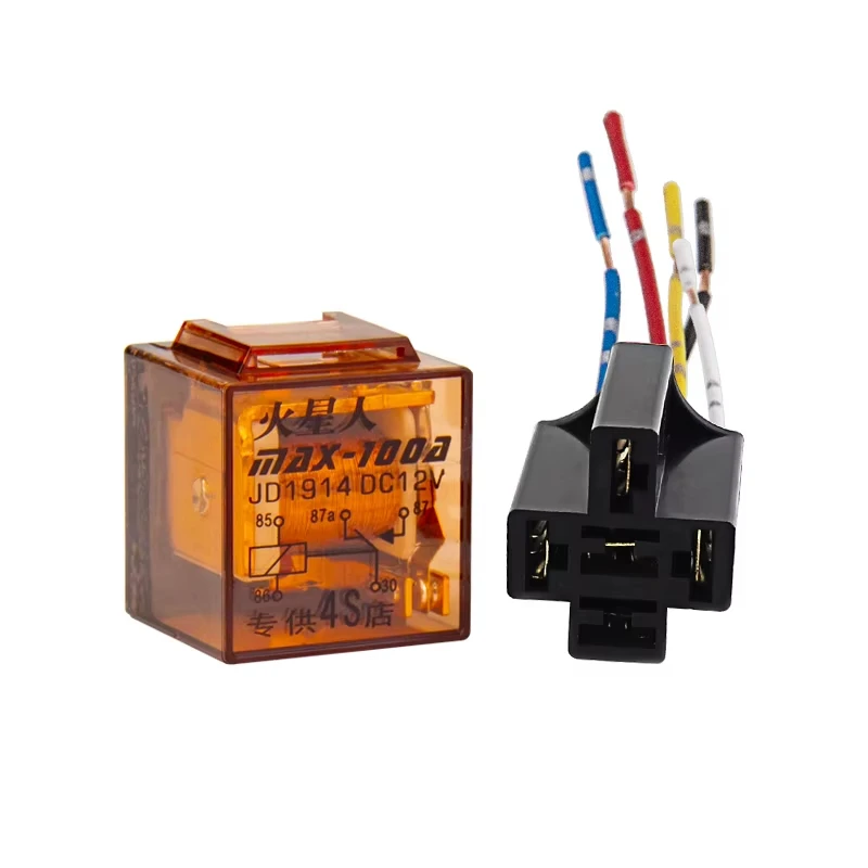 

Waterproof Car Automotive Relay Socket DC 12V 24V 5Pin 80A 100A Car Relay With SPDT Auto Relay Control Switch With Relay Socket