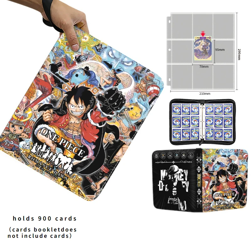 400-900Pcs Anime One Piece Luffy Zoro Cards Book zipper PU leather Cards Binder Display Game Collection Card Kids Toys Gifts