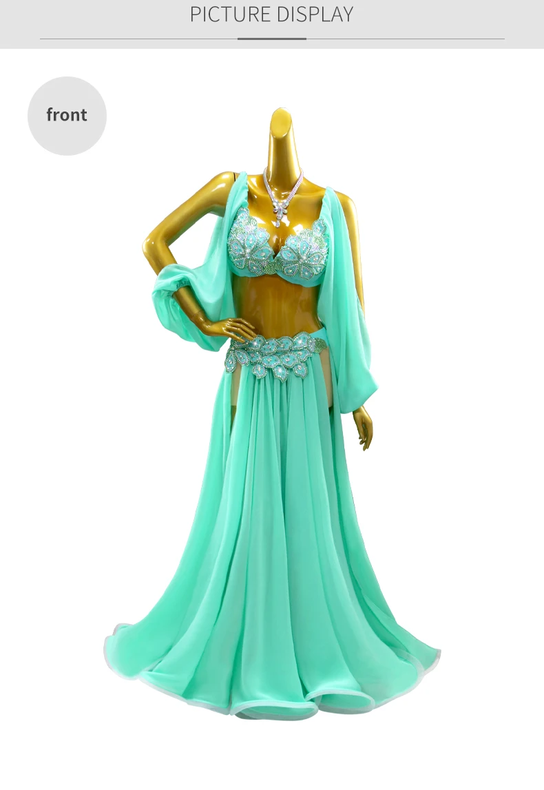 Bauchtanz-Übungskleidung Orientalisches Kostüm Damenkleid Unterrichtsrock Bauchtanz-Bühnenanzug 2026 Karneval Tanzkleidung Outfit – Detail 7