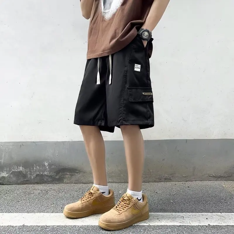 

Summer Thin Men's orts Casual Loose Fit ket Design Trendy plus Size Comfortable Five-Quarter Length Straight Leg Trousers