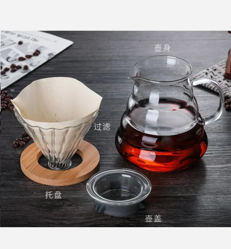 300ml，500ml ，700ml Coffee Server Standard Glass Coffee Carafe Coffee Pot, Clear