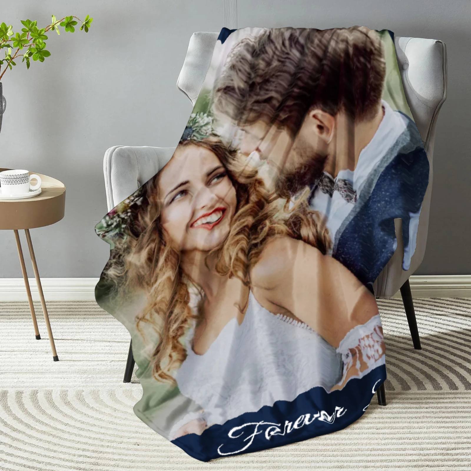 Custom Photo Flannel Blanket - Personalized Image Print, Soft & Cozy for All Seasons, Perfect Gift for Family & Friends