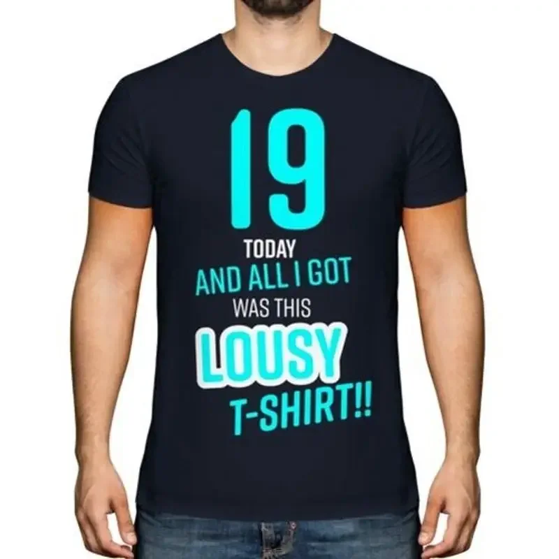 

Funny 19TH Disgusting Birthday Gift T-Shirt Mens Top Blue Novelty 19 Son