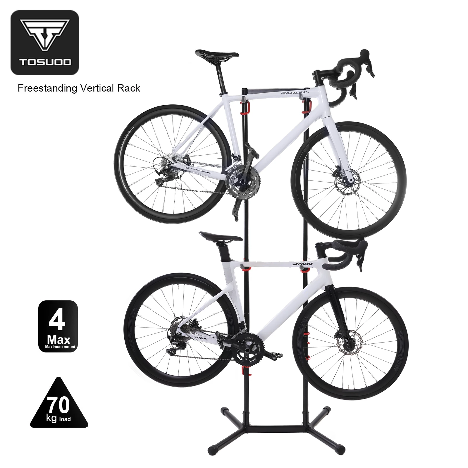 TOSUOD Fahrradständer mit 70 kg Tragkraft, Verstellbar, Kratzfest, für Innenräume und Garagen, Ausstellungsregal