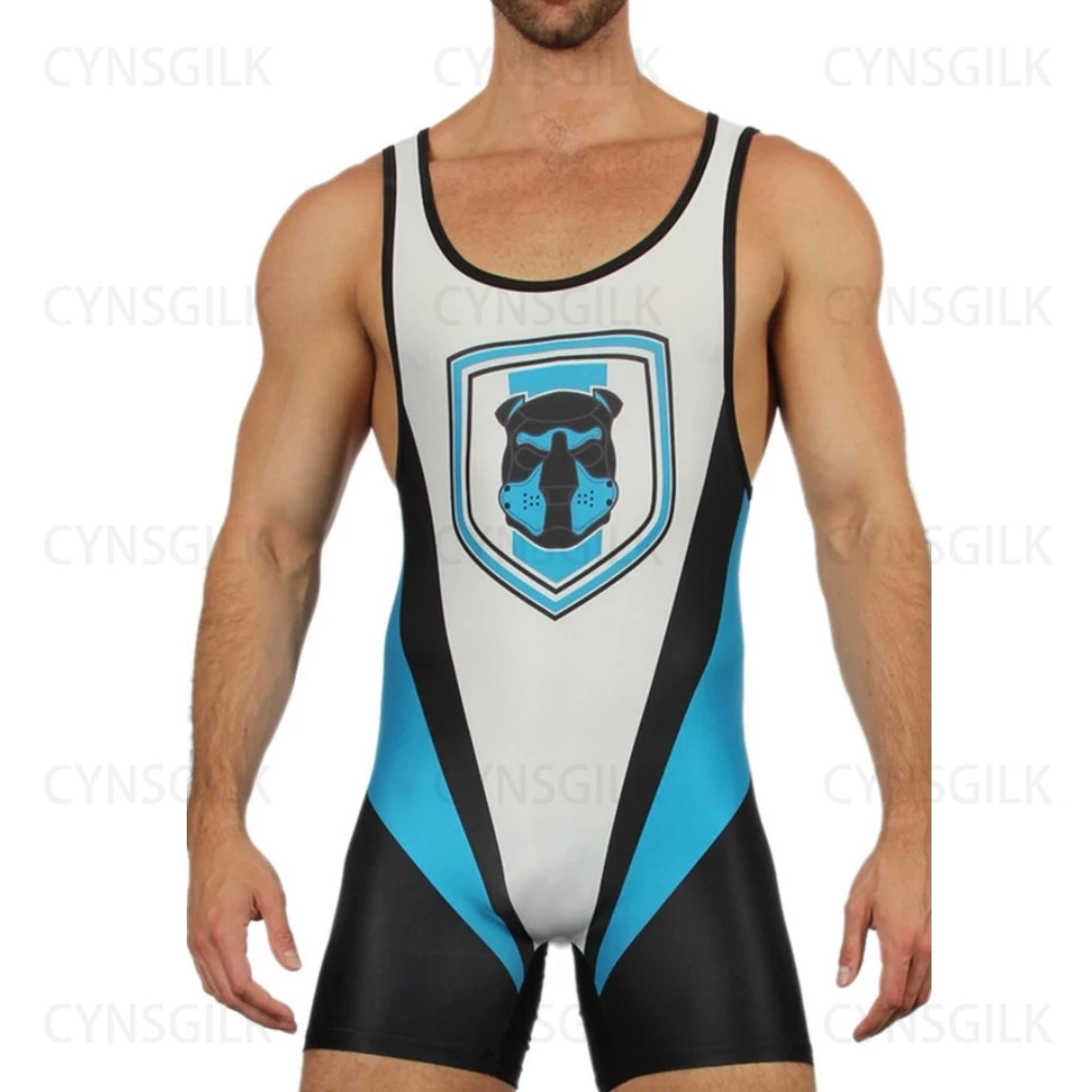 Wrestling Singlets Suit Men's One Piece PowerLifting Bodysuit Gym Sports Fitness Skinsuit Iron Sleeveless Weightlifting Clothes