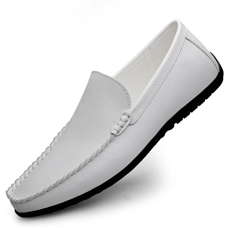 

Spring Autumn Mens Casual White Leather Loafers Men Loafer Slip-On Shoes Sales Discount Mocasines Hombre