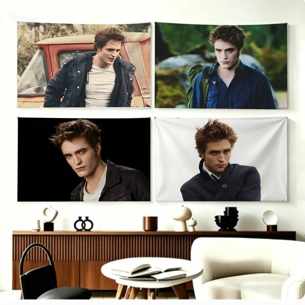 T-Twilight Robert Pattinson Flags Wall Hanging Background Art Banner for Bedroom Home Outdoor Decor