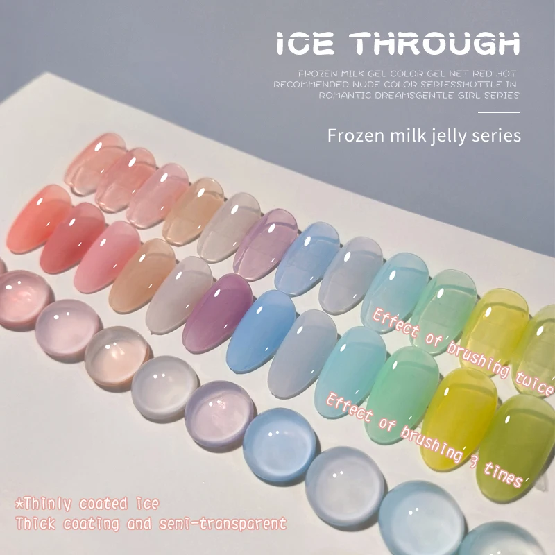 Verhéritage à ongles gel transparent, 12 couleurs, rose, bleu, translucide, soak off UV, kit pour salon, maison