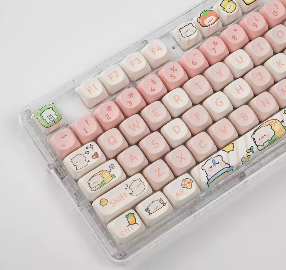 142-key Sweet Pig PBT Keycap Dye-Sublimation, MOA Profile Contour，Compatible with MX for  Keyboard Fit 61/64/68/87/96/104/108 view 2