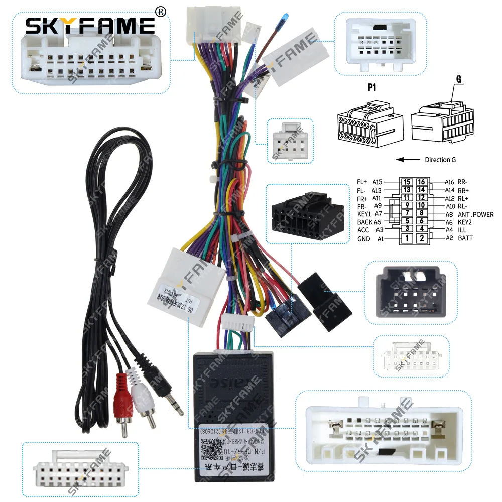 SKYFAME-Adaptador de arnés de cables estéreo para coche, dispositivo con 16 Pines, Android, con caja Canbus, para Nissan Teana Altima 2008-2012
